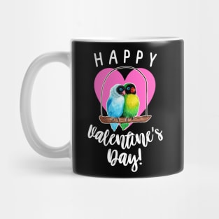 Happy Valentine's Day Lovebirds Watercolor Mug